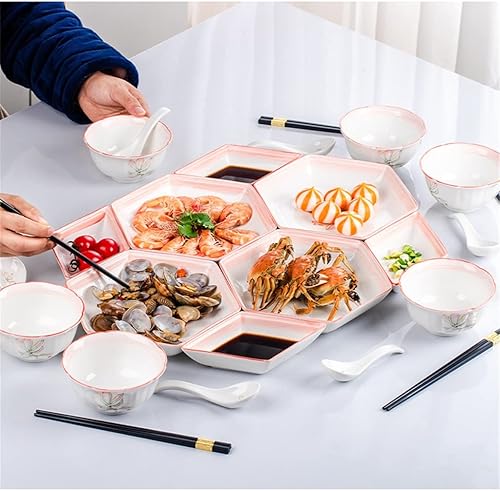 Miniatura 6 de ZHUHW - Juego de vajilla combinada cuencos de sopa y platos de cerámica para el hogar