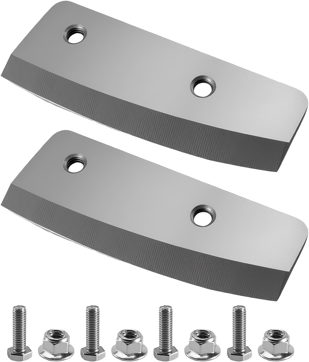 6-Inch Ice Auger Flat Blades Compatible with Eskimo and Strikemaster | 2 Pack Straight Blades with Bolts and Nuts for Hand Ice Augers