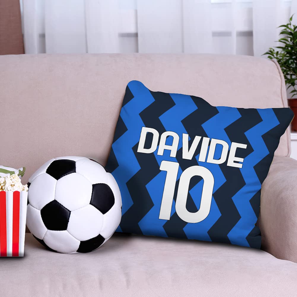 Cuscino Calcio Personalizzato Con Nome E Numero - 40x40cm, Stampato Sublimazione, Per Tifosi - Foto 11