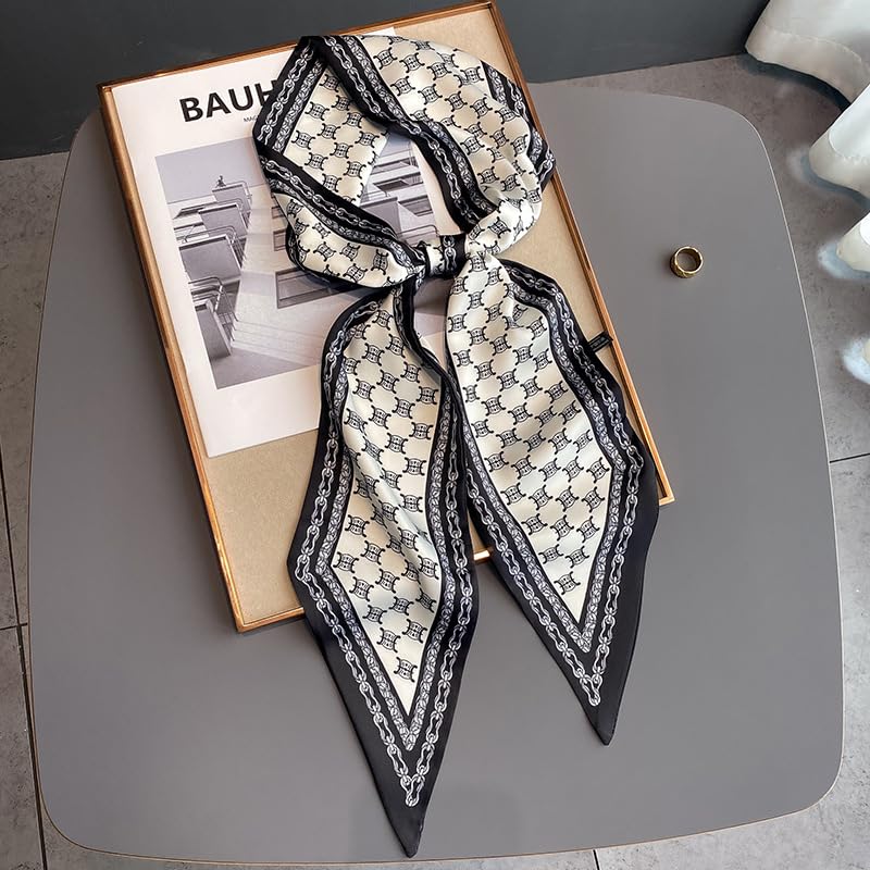 fashion satin scarf for hair - 59 * 5.9” beach head wraps neck scarves for women - lightweight handbag accessories3