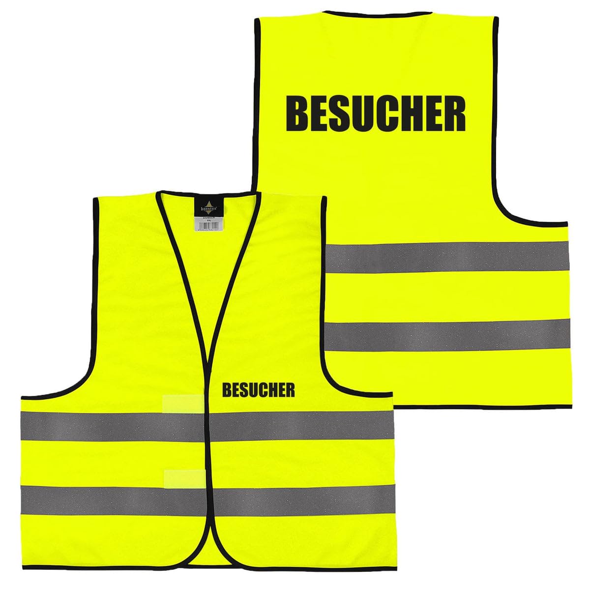 Warnweste BESUCHER – Sicherheitsweste mit Rücken & Front Druck – reflektierende Weste in Gelb/Orange – Größen M–6XL für Baustelle, Lager, Betrieb & Events