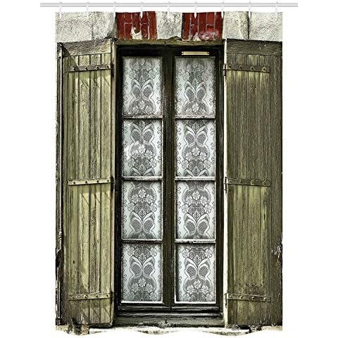 Ambesonne Country Stall Shower Curtain with Hooks Cover