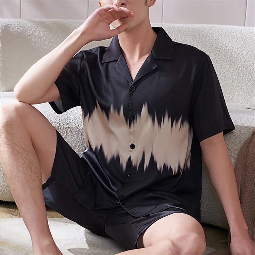 Pajamas for Men Ice Silk Thin Section Can Go Out Casual Men's Loungewear Suit