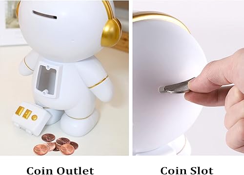 Miniatura 5 de Alcancía de astronauta, bonita caja de dinero de astronauta, figura de astronauta, decoración de escritorio, estatua, adorno divertido de astronauta