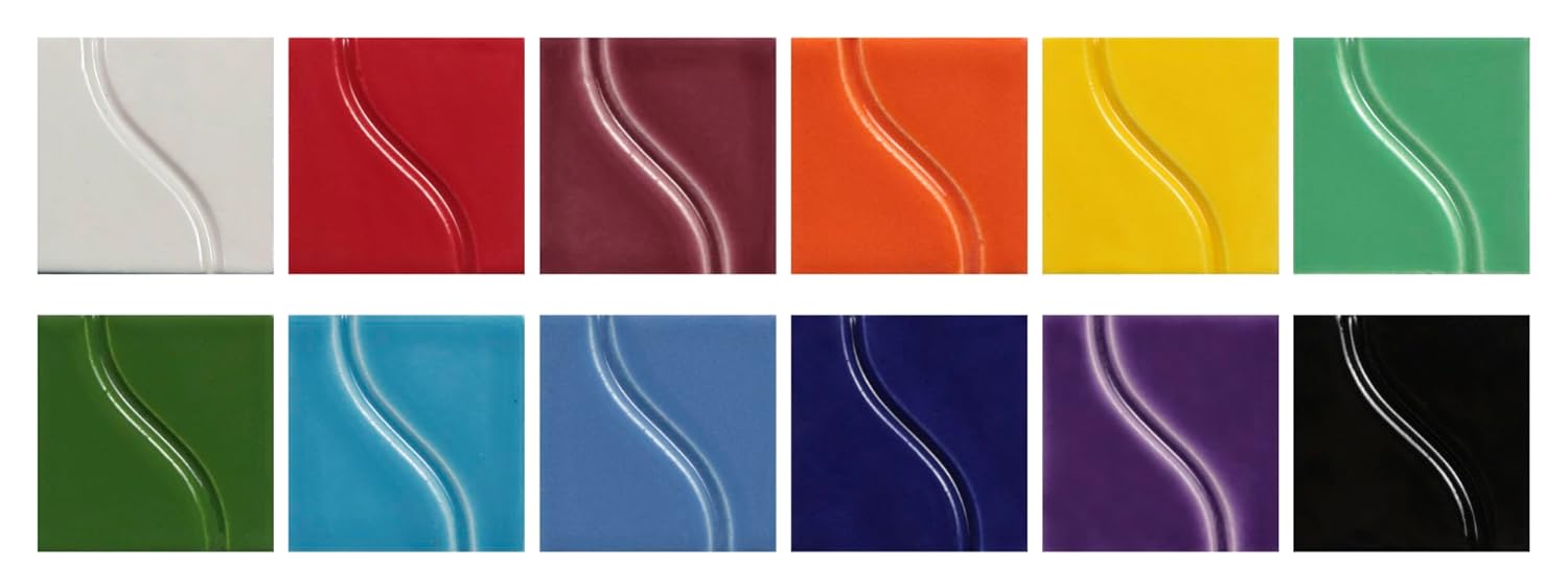 Sax Gloss Glazes for School and Arts and Crafts Use, Assorted Colors, 4 Ounce Jars, Set of 12
