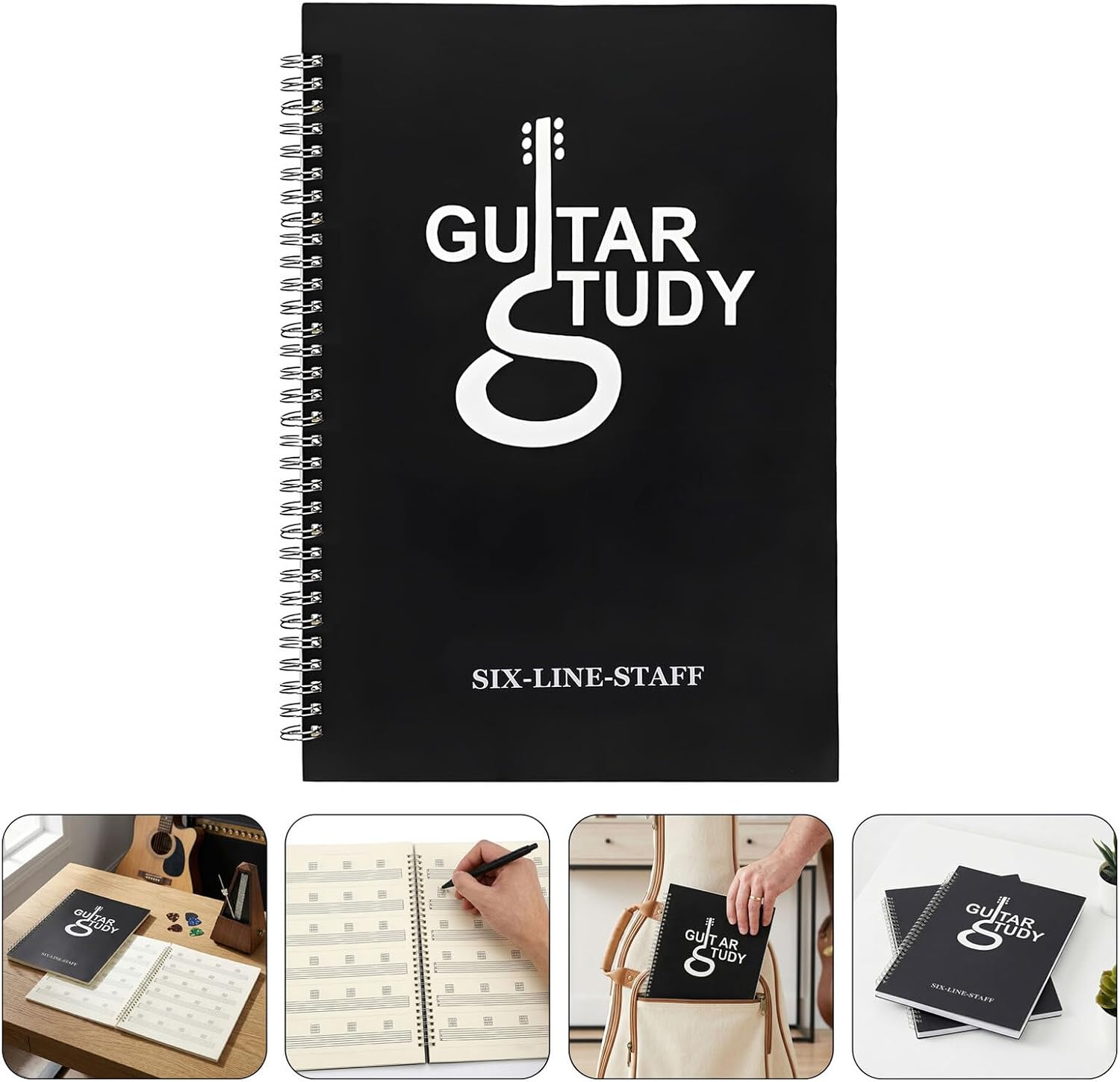 2 Sztuki Notatnik z Tabulaturami Gitarowymi z Diagramami Akordów Stron Zeszyt Pusty Papier Nutowy Do Kompozycji Muzycznych Idealny dla Muzyków i Do Pisania Piosenek