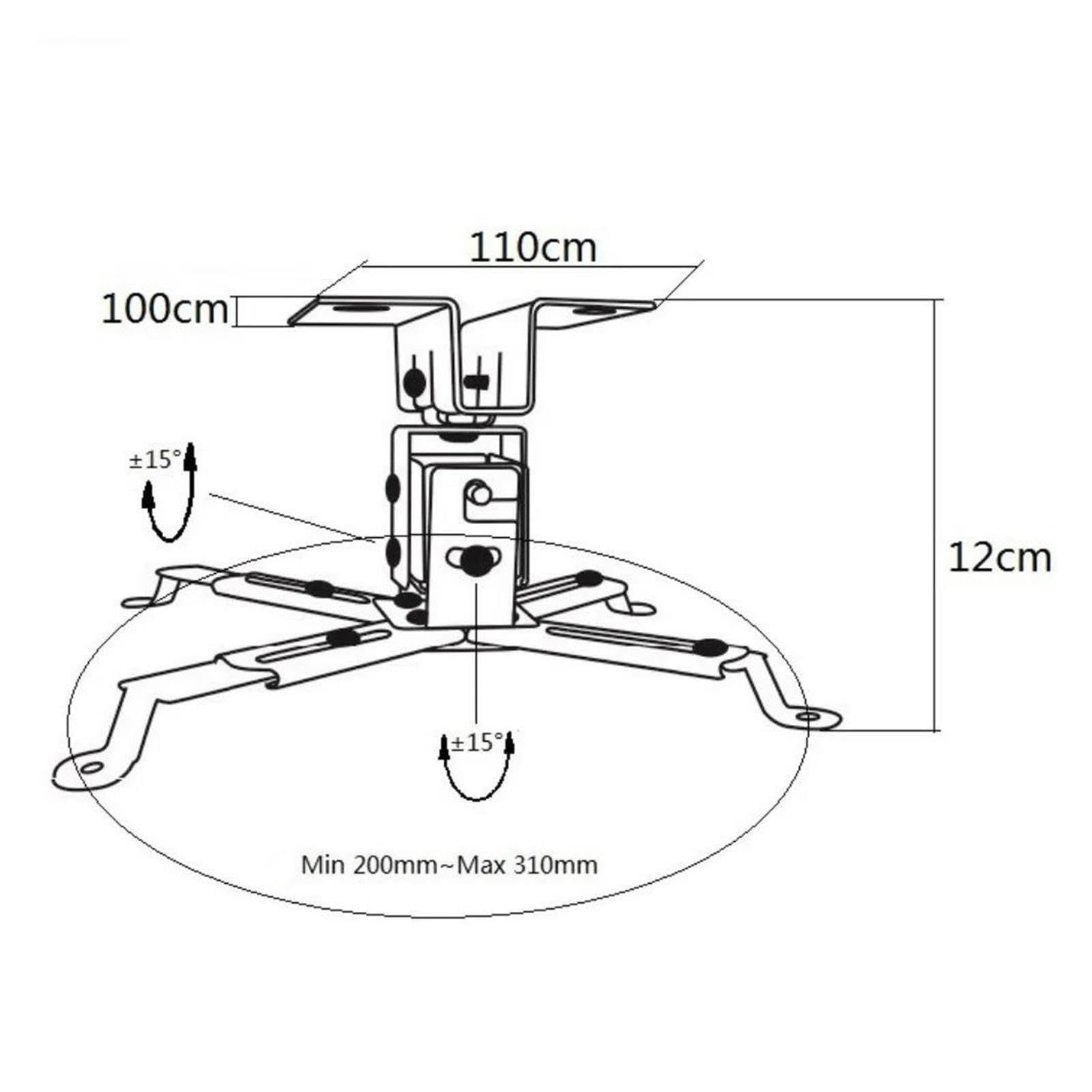 Supporto Da Soffitto for Proiettore In Metallo Con 12 Cm