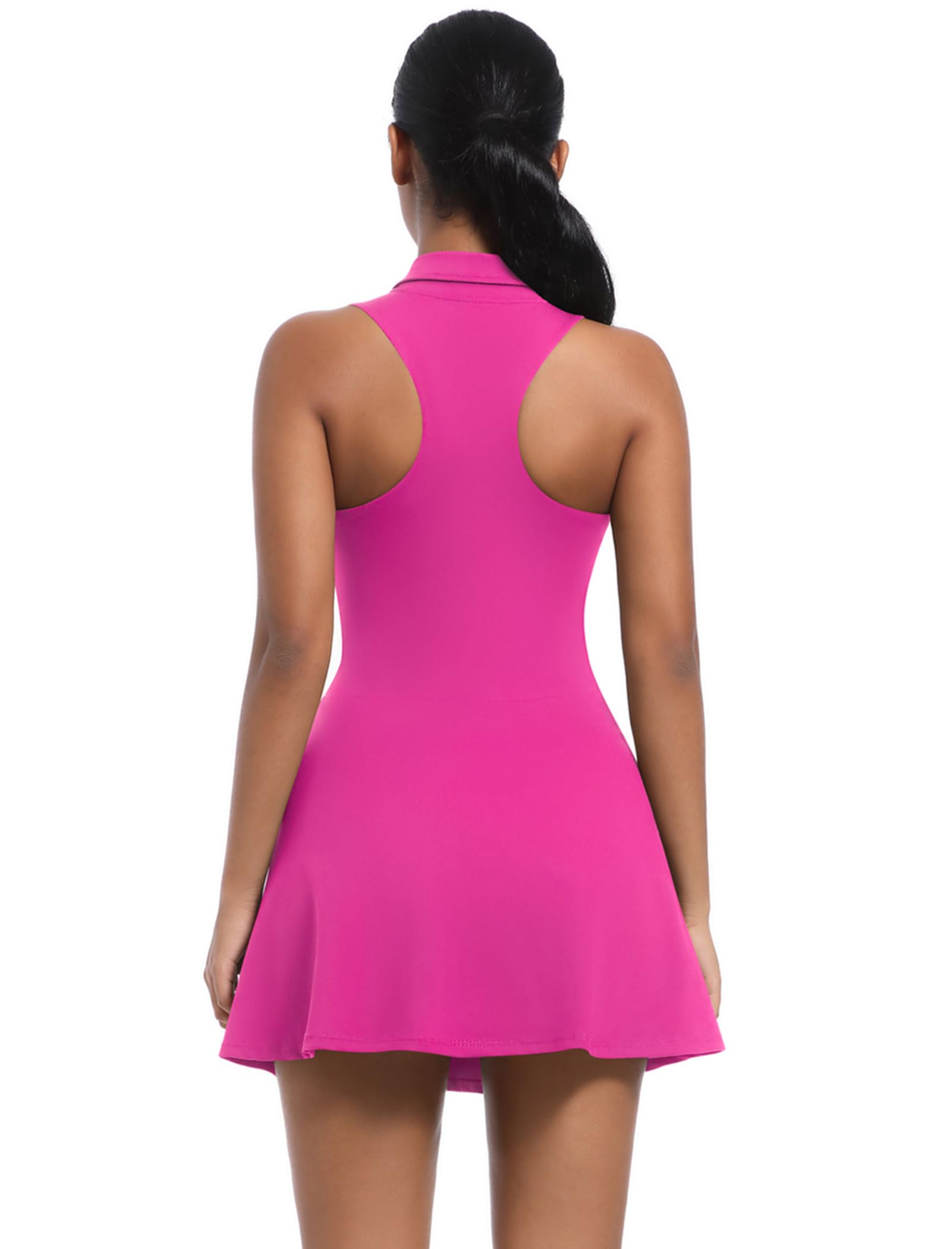 AGYMNX Damen-Sportkleid, Tennis, Golf, Sommer, ärmellos, Freizeitkleider, lässig, A-Linie, plissiert, Reißverschluss, Lauf-Trainingsanzug