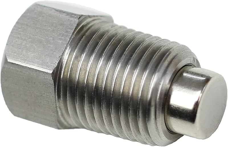 Bujão de drenagem magnético de óleo para transmissão automática Votex em aço inoxidável com ímã de neodímio – Buick, Cadillac, Chevrolet, GMC, Hummer e Pontiac – 1 unidade