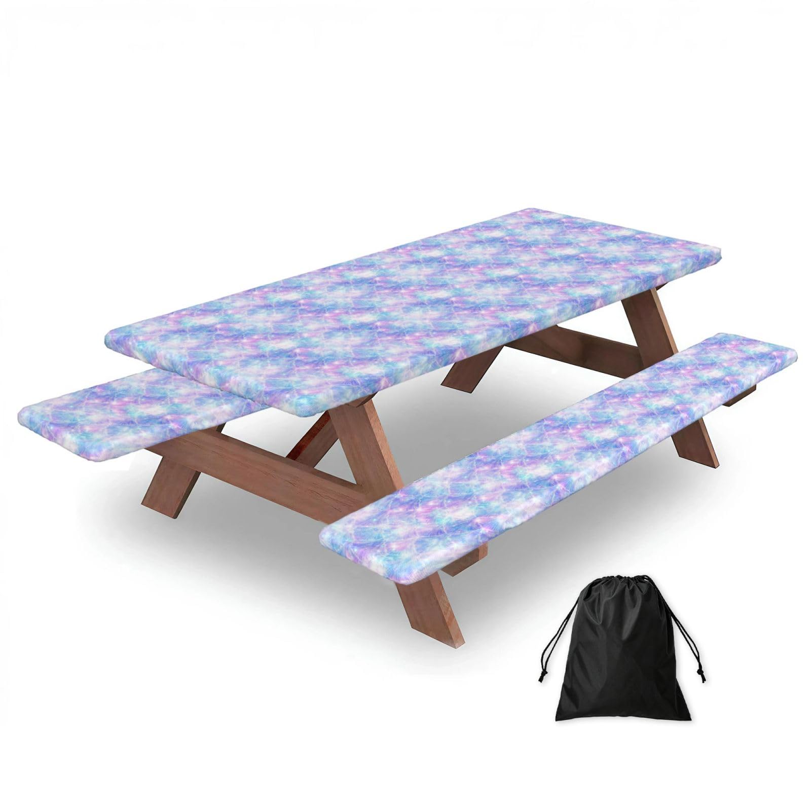 AYYQWE Mermaid Scale Print Picnic Table Bench Cover Outdoor Garden Party Decor Daily Accessory Gift
