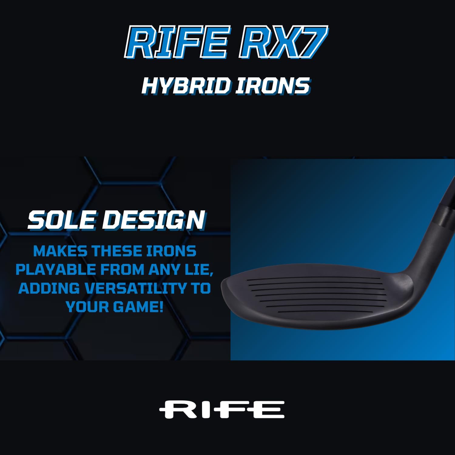 Rife Golf RX7 Senior Men's Standard Graphite Hybrid Iron Set #3-SW