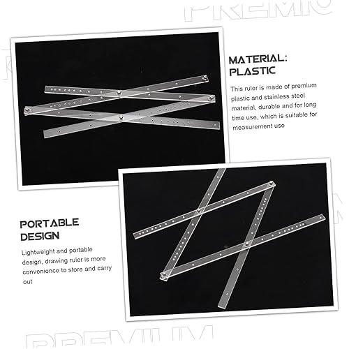 Miniatura 2 de COHEALI 4 piezas para medir el aumento del diseño de zoom de la herramienta del artista, suministros de regla de ángulo plegable, multifuncional,