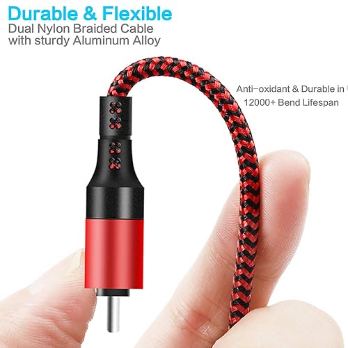Miniatura 3 de Cable de carga múltiple (paquete de 3, 4 pies) 6 en 1 USB A/C a USB C/Micro USB/i-P, cable de carga múltiple para teléfono