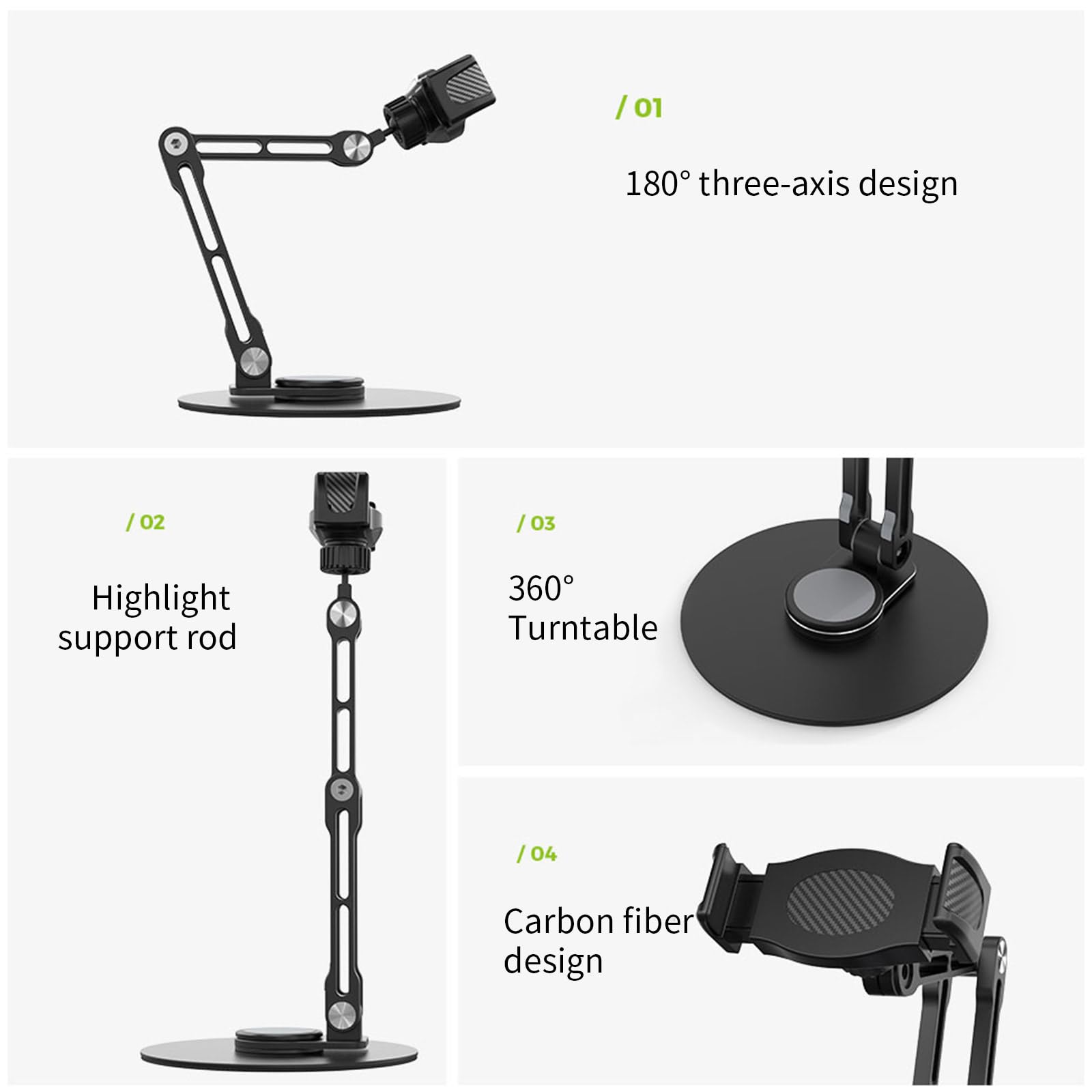 Soporte de teléfono ajustable clip para teléfono móvil soporte de teléfono plegable de aleación de aluminio clip giratorio de 360 grados para escritorio de viaje