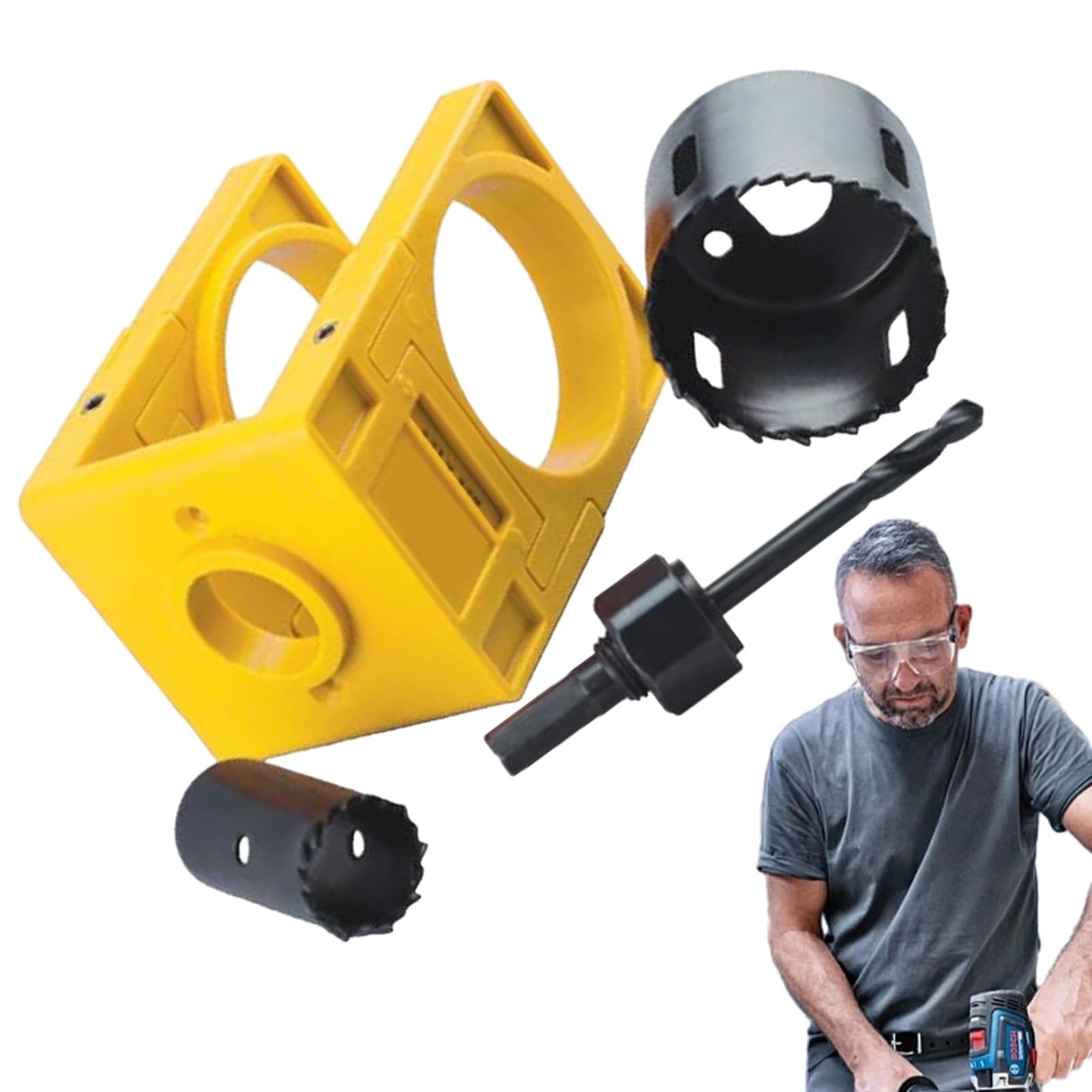 Kit de perçage de trou de porte avec scies cloches pour installation de serrure
