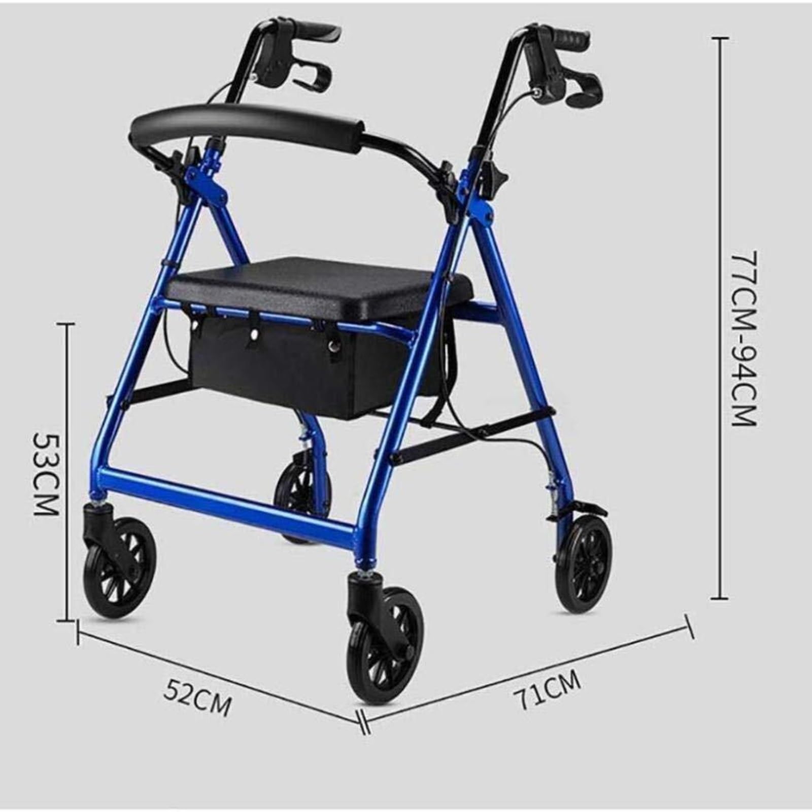 Deambulatore Deambulatore Deambulatore Superleggero Pieghevole Mobilità in Alluminio Mobilità Braccia Regolabile e Sedile Pieghevole Rolling Walker per Anziani