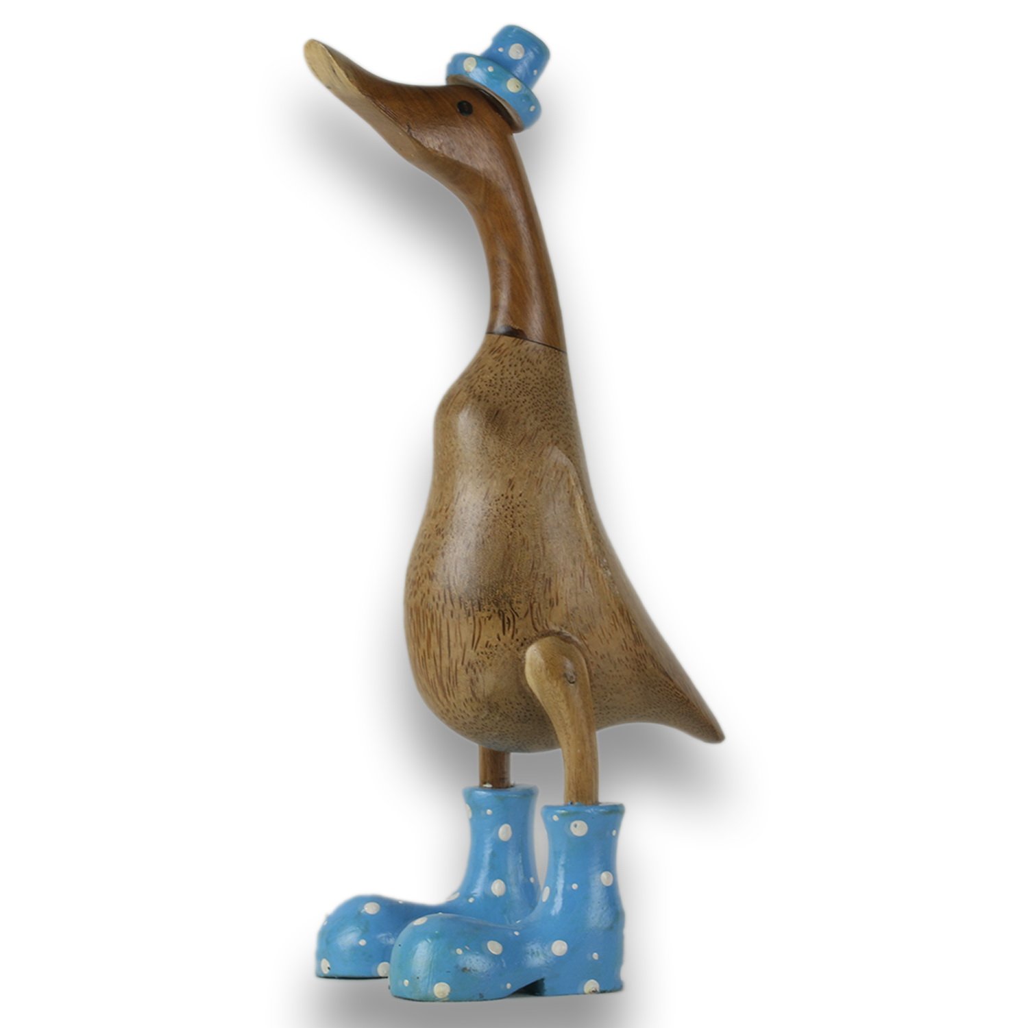 ART-CRAFT Holz Ente Lauf Ente Gartendeko Figur aus Bambus Wu