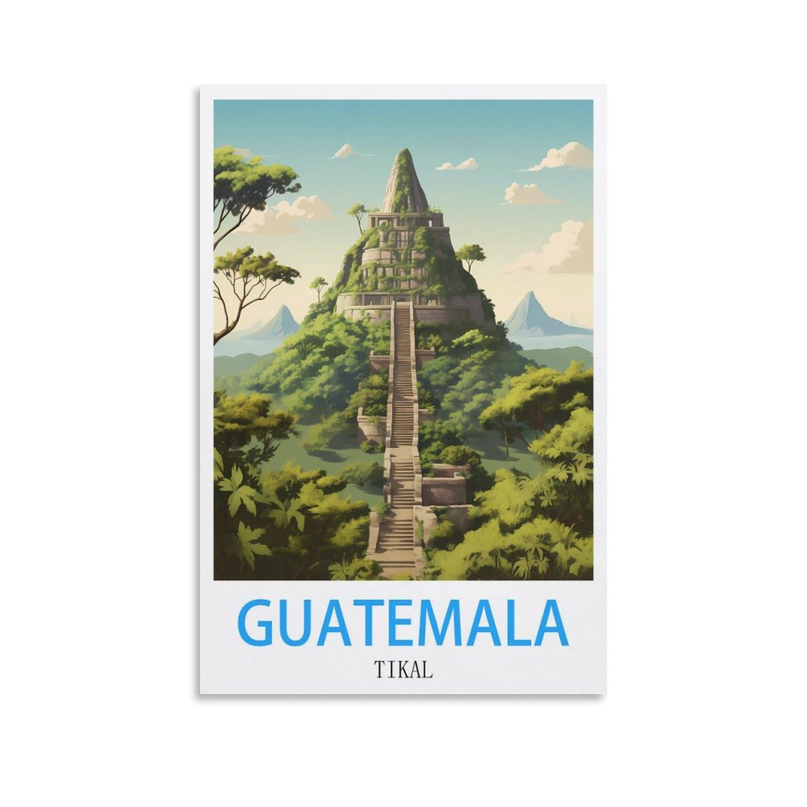 EZMLFA DIY 5D Diamond Painting Kits for Adults,Guatemala Tikals DIY Diamond Art Kits Gem Painting Crafts for Home Wall Decor 50x60cm