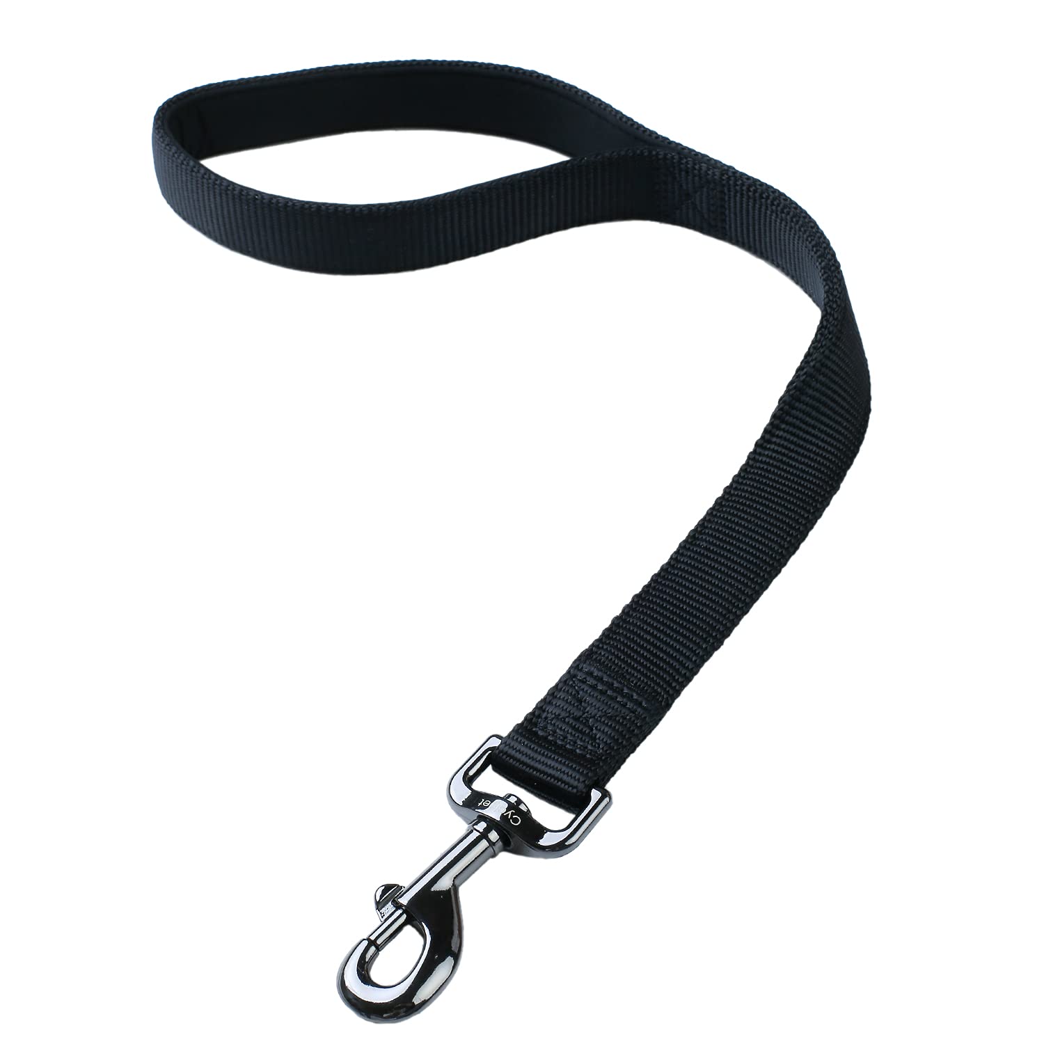 Cyclpet Dog Short Leash with Smooth Nylon and Soft Padded Handle 18 Inch  (18 Inches, Black)