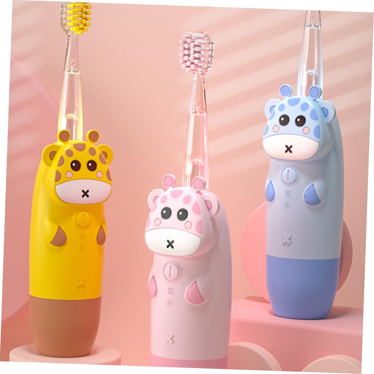 Cepillo de Dientes Eléctrico Sónico Resistente al Agua para Bebés y Niños Velocidad de Cepillado Ajustable, Set 1