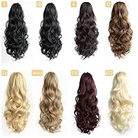 Vista 8 de Colas de caballo para mujer, extensiones de cola de caballo con clip de garra, onduladas, de 16 pulgadas, extensiones de cabello sintético con clips