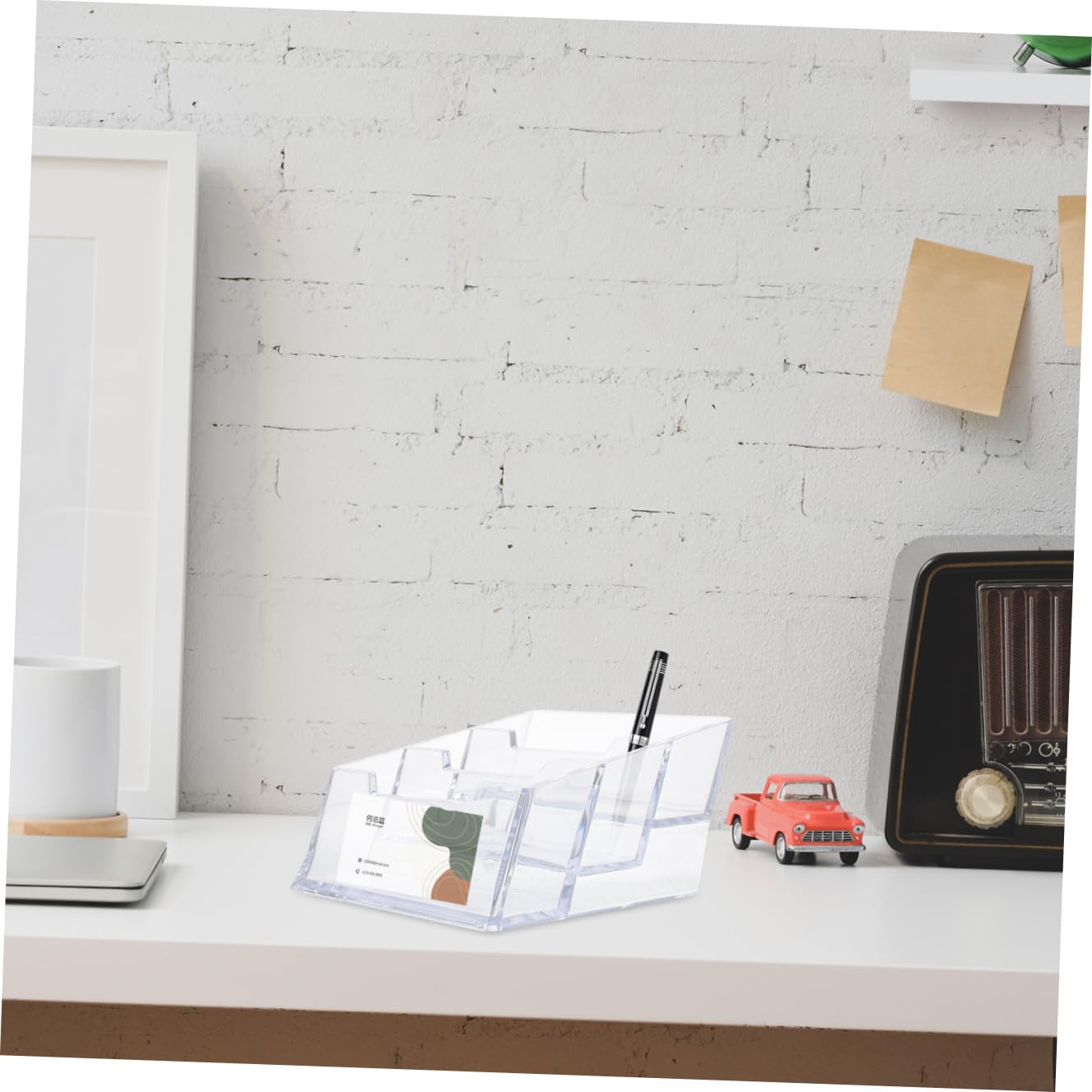 DOITOOL 2 Series Soporte Para Tarjetas De Visita De Plástico Transparente Organizador De Tarjetas Para Oficina Caja De Almacenamiento Resistente Con Único Y Aplicación 2 Piezas*2