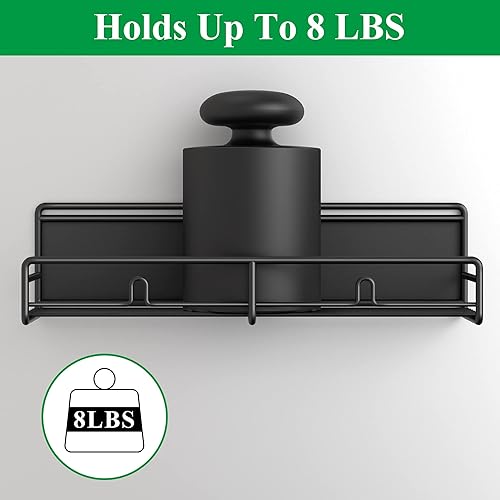 Miniatura 4 de HuggieGems Paquete de 4 organizadores magnéticos para especias para refrigerador y horno microondas, estante de metal para nevera para cocina, negro