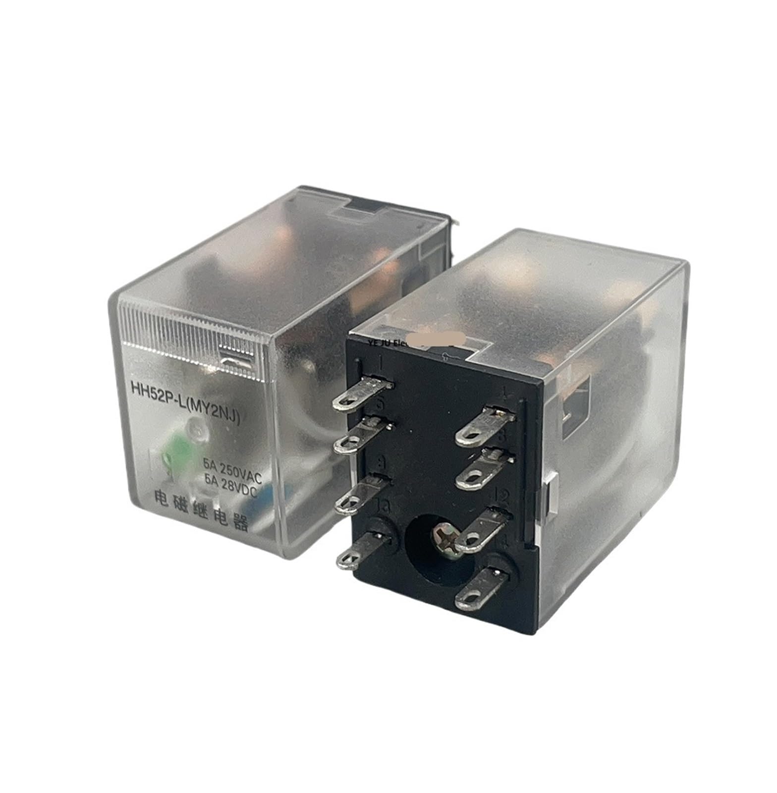 Interruptor de relé intermedio electromagnético General de bobina miniatura de 5 uds con Base de enchufe LED AC(DC,12V)