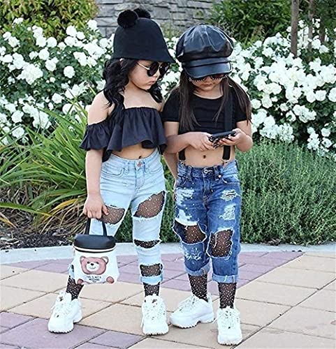 Toddler Kids Girls Tights Children's Fishnet Stockings Sparkle Tights Glitter Rhinestone Hollow Out Pantyhose3