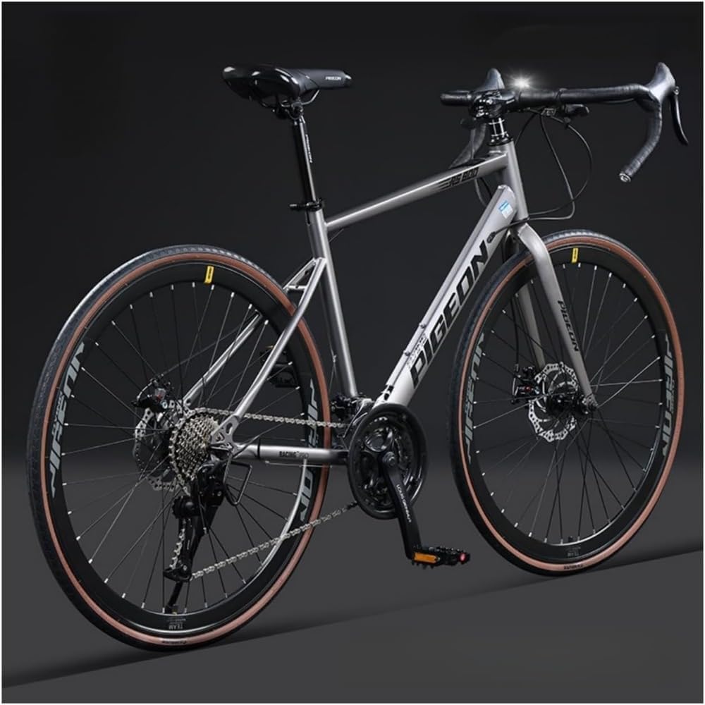 Brfveob エアロロードバイク 700C×40C ロードバイク 高炭素鋼フレーム 自転車 27/30段変速 内部配線 ディスクブ