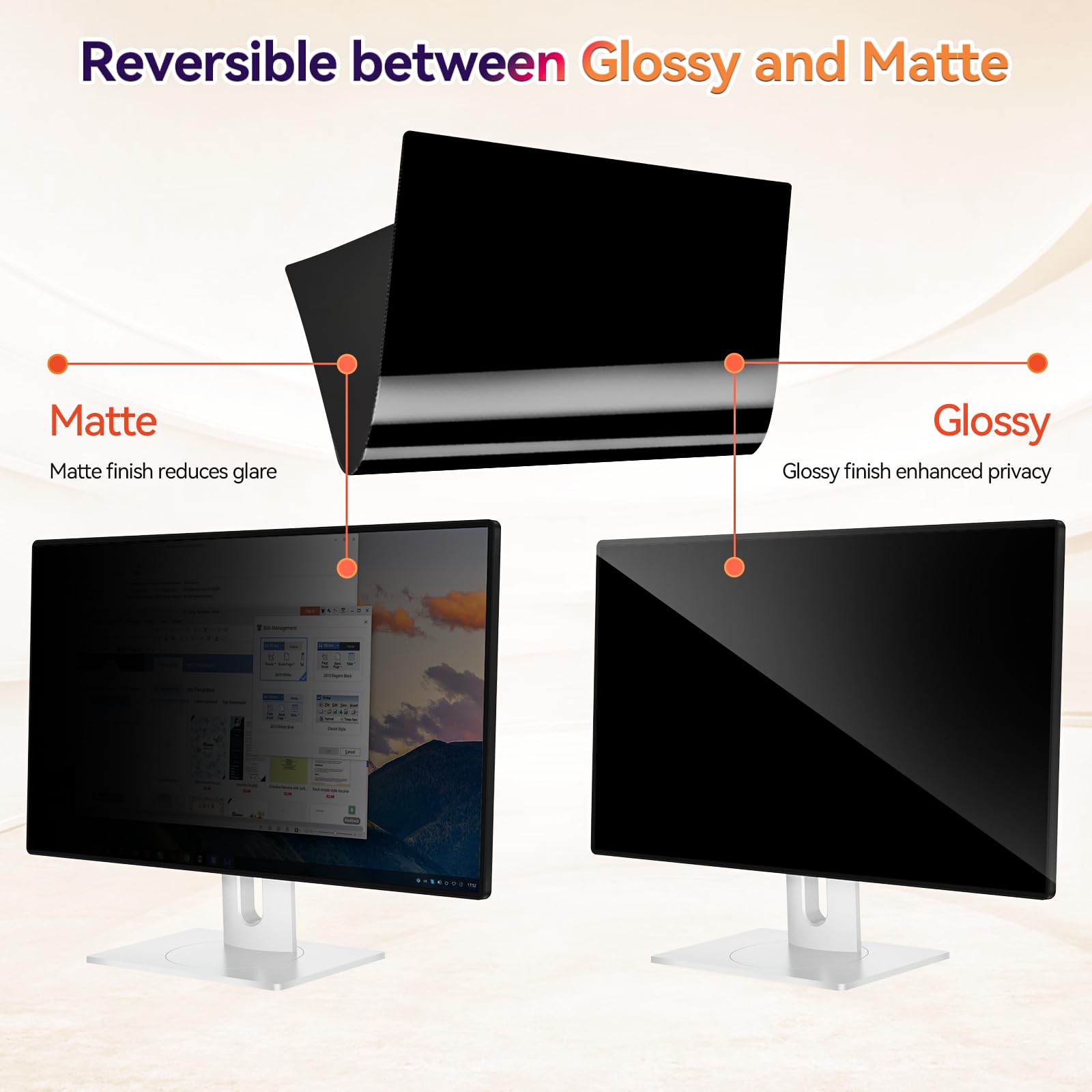 Protector de pantalla curvo de privacidad para computadora de 34 pulgadas para monitor de pantalla ancha de relación de aspecto 21:9, protección ocular extraíble, filtro de luz azul antirreflejos