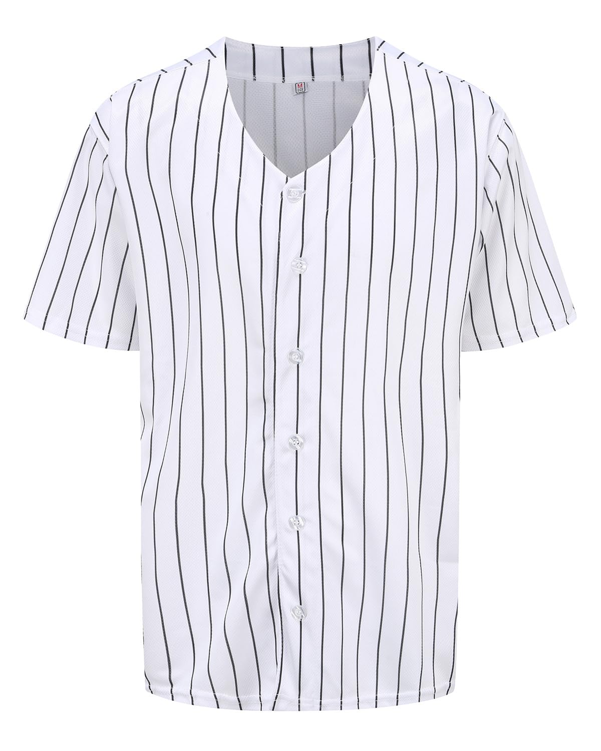 PRIMITAS Mens Button Down Plain Baseball Jersey, Blank Softball Team Uniform, Hip Hop Hipster Short Sleeve Active Shirts