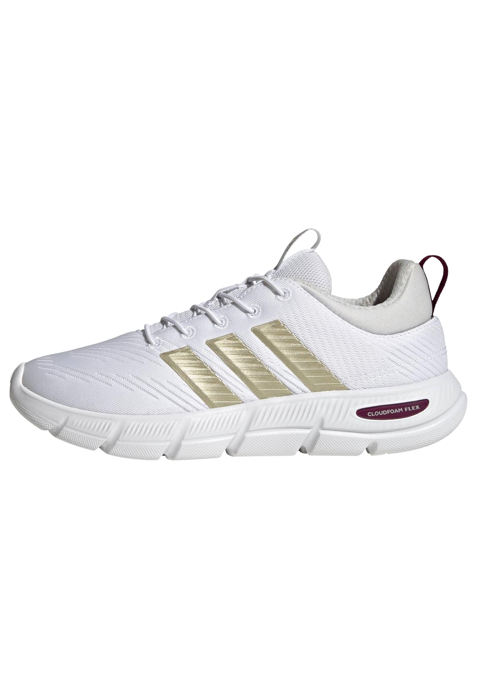 adidas Women's Cloudfoam Flex Elastic Laces Shoes, FTWR White/Cyber met./Crystal White, 3.5 UK