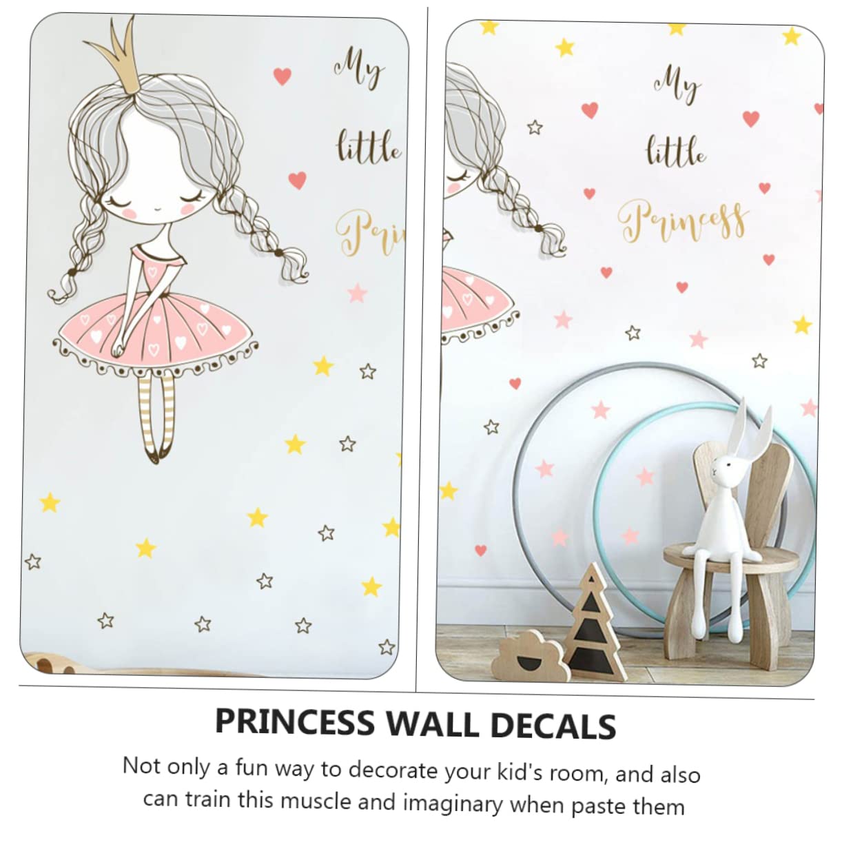 Hohopeti 3piezas Pegatinas De Coronas Infantiles Para Paredes Decoración Divertida Para Habitaciones De Guarderías y Kindergarten Para Superficies Lisas Estilo Amigable y Atractivo