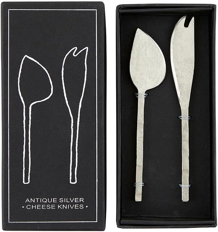 Miniatura 9 de Santa Barbara Design Studio Juego de cuchillos de queso para regalo, regalo de libros de cartón blanco y negro, 4 piezas, negro mate