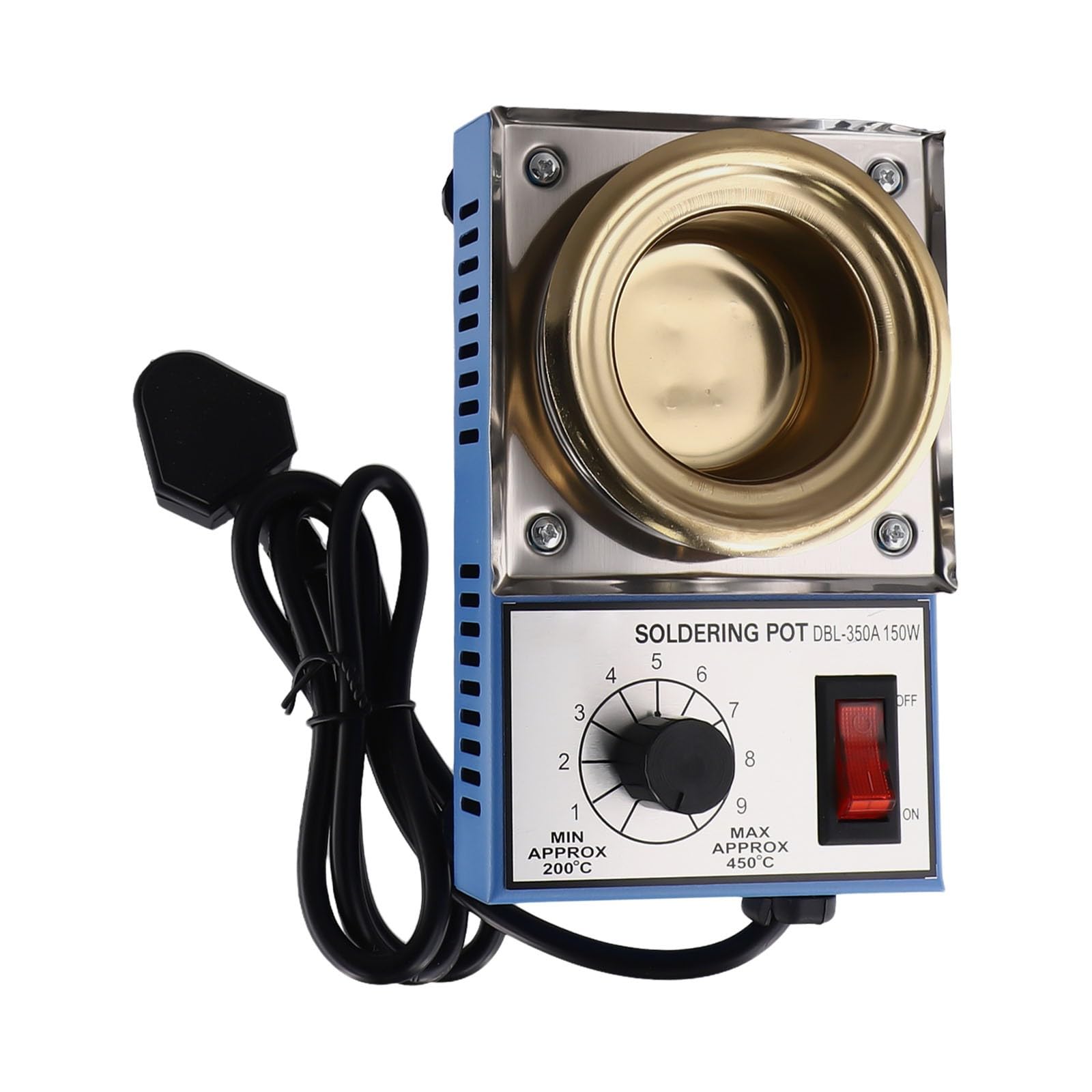 EasyByMall Electric Melting Furnace 150W Solder Pot Stainless Steel Tin Casting Machine 200-450C Constant Temperature for Soldering