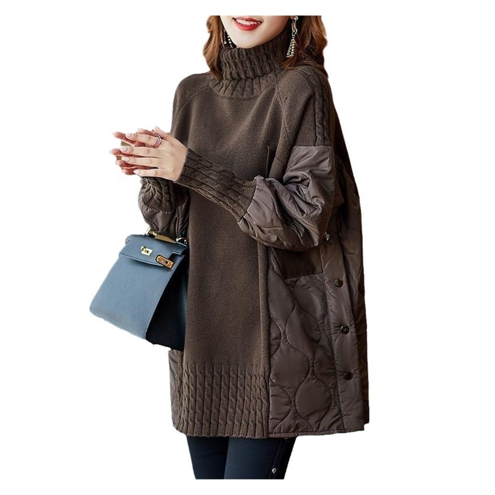 Womens Winter Fashion Sweater Dress Winter Warm Round Neck Sweater Comfortable Loose Fitting Pullover Sweaters