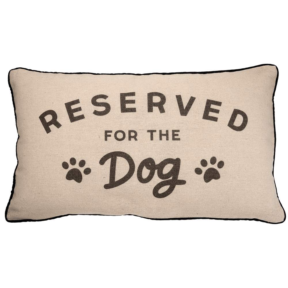 Mainstays Black and White Reserved For Dog Square Decorative Throw Pillow For Adults, 18 in x 18 in