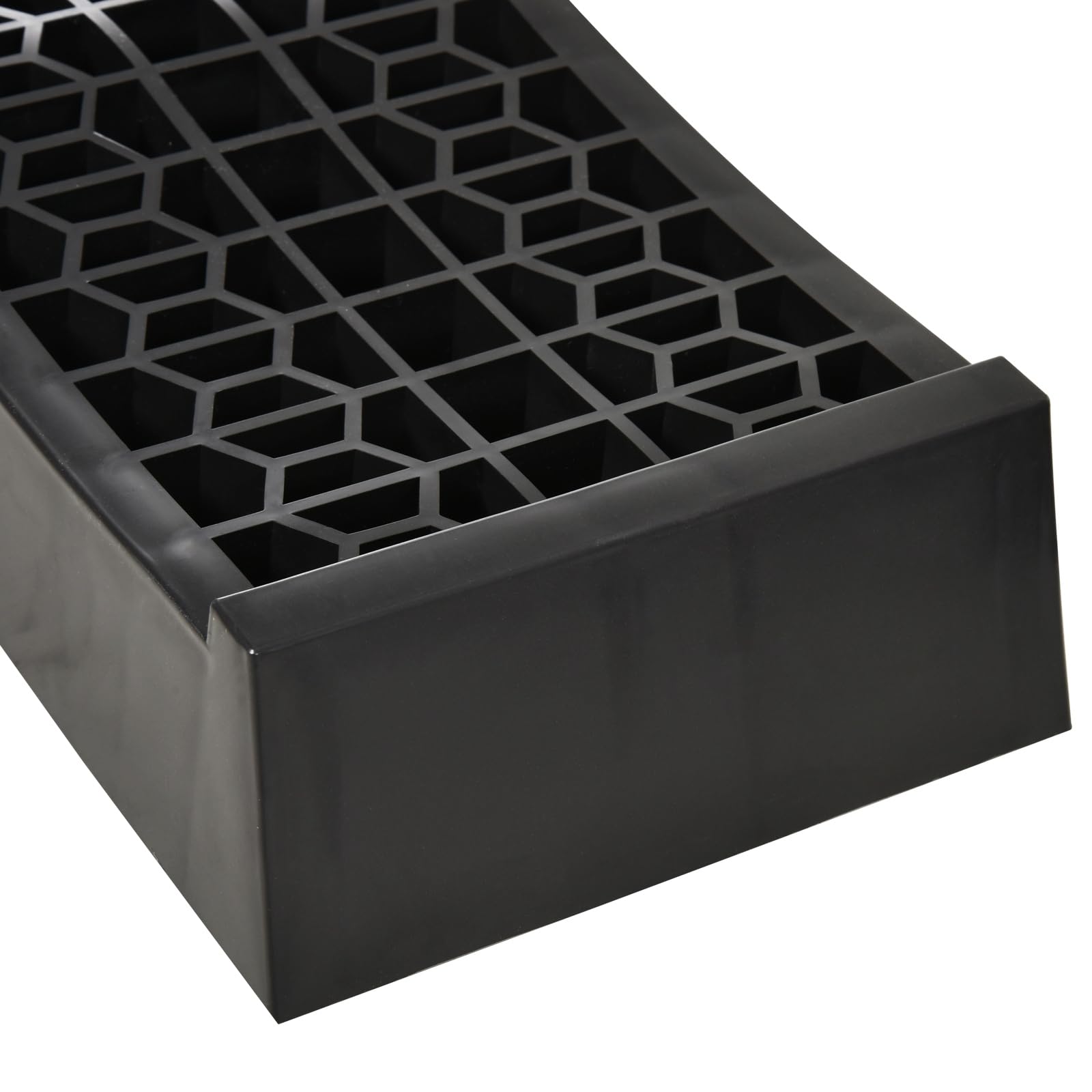HOMCOM Juego de 2 Rampas para Coche de Plástico, Rampas Portátiles Carga hasta 3 Toneladas para Coches SUV Furgonetas Pequeñas, Antideslizante, Estable, 70x19,5 cm, Negro