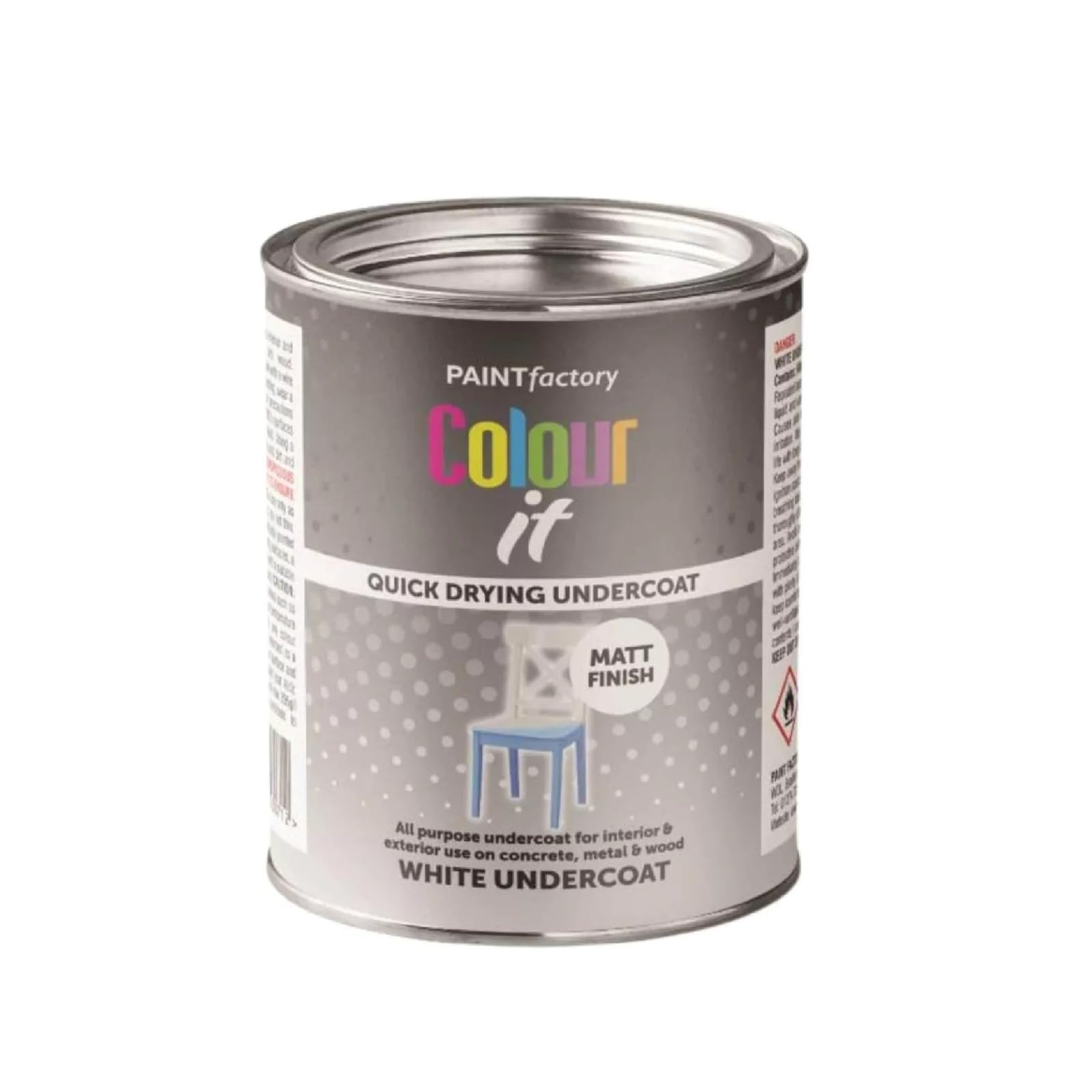 RIZZIIZ White Undercoat Paint, Quick Drying, Matt Finish, Non Cracking, Long-Lasting Performance, Vibrant Colour, Durable Protection For Interior & Exterior Applications, 300ml (1PCS)