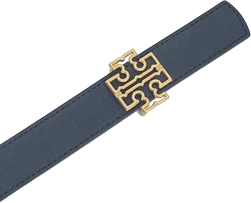 Miniatura 2 de Tory Burch 141739 Britten Logo negrobronceado clásico con herrajes dorados, cinturón reversible de 1 pulgada de ancho para mujer
