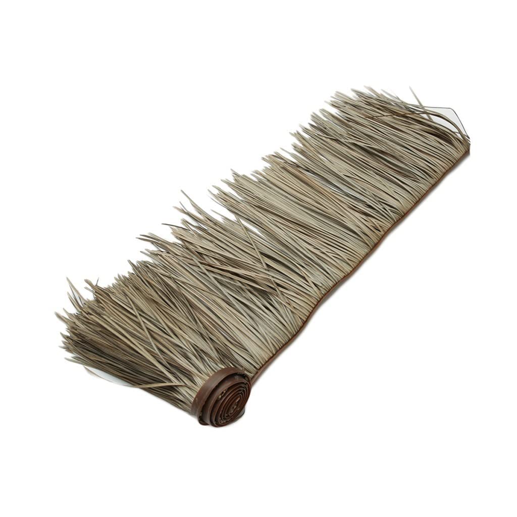 Rouleau de chaume de palmier PE artificiel 0.5x2m pour toiture exotique jaune
