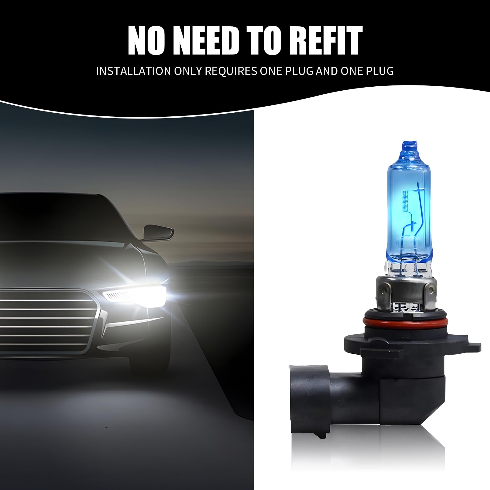 2 PCS 9006 Car Halogen Bulbs Ultra White Light Bulbs 12V 100W Front Fog Light Bulb Super Bright — view 5