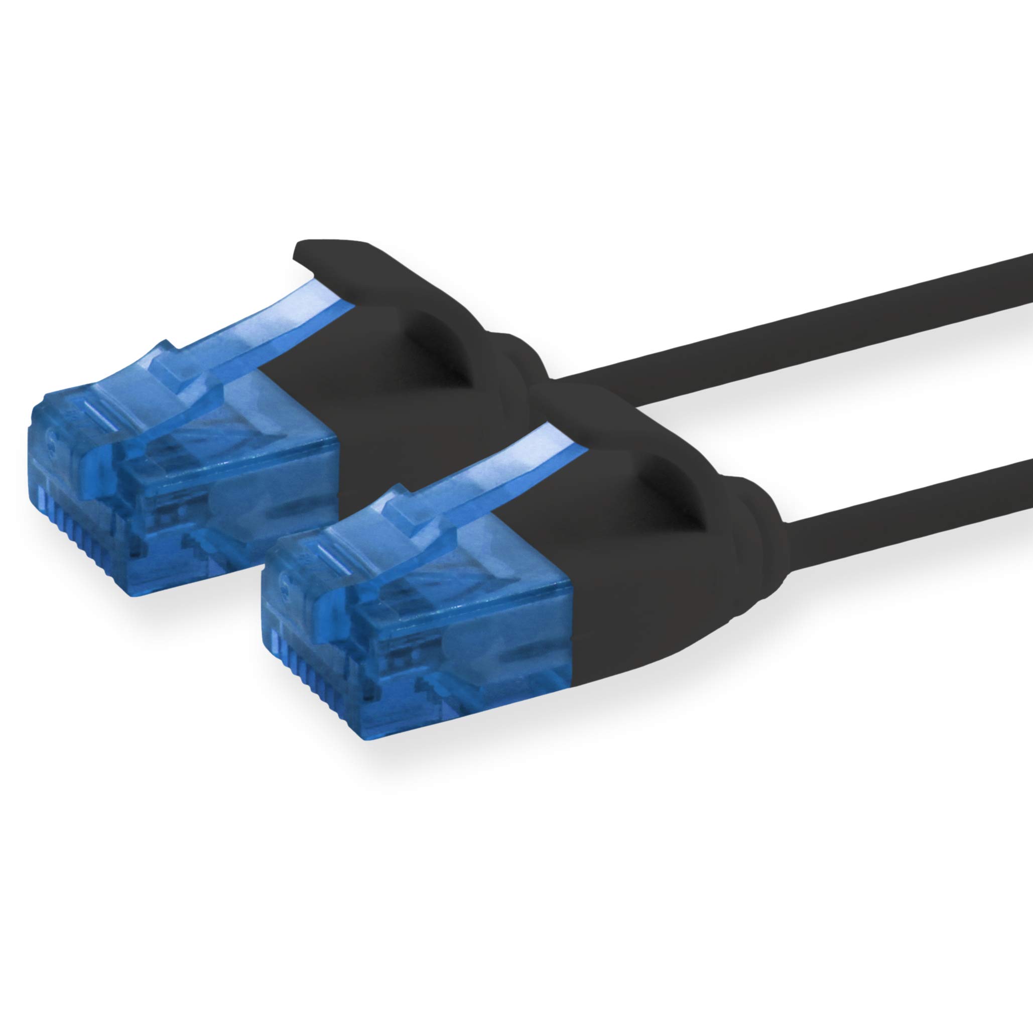 1aTTack.de 660172 Cat6 Cat.6 Kabel Cat Netzwerkkabel 3,0 m - Patchkabel Slim Kabel (Kleiner Durchmesser - sehr flexibel) 1000 Mbit/s - 1 Stück - schwarz