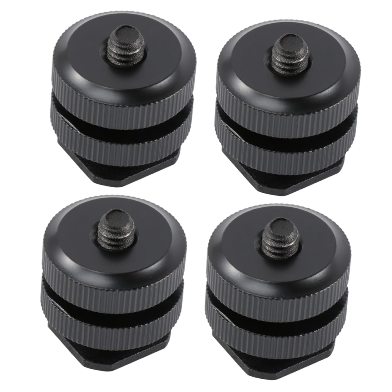 Angoily 4 Pack Aluminum Alloy Hot Shoe Adapter Tripod to Camera Mount Tripod Mount 1/4 Threaded Screw for Cameras