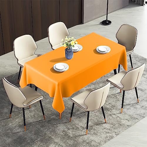 Bomeon Table Cloth Rectangle Table, 54" X 108" Plastic Table Cloths For Parties Disposable, Orange Tablecloths For Rectangle Tables, Plastic Table Cover For Outdoor Tablecloth Picnic Table Cover #TOP4