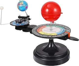 TEHAUX Solar System Model Kit Rotating Solar System Earth and Moon Around The Sun Stem Toy Earth Moon Orbital Model Scientific Kit for Eclipse Lunar Eclipse