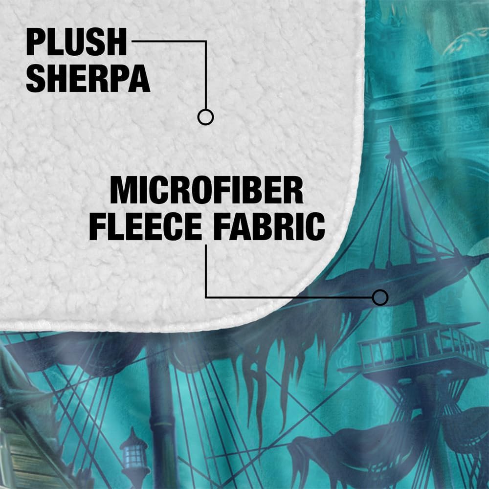JQ Licensing - EN Blanket, 50"x60" Aquatic Realm Mermaid Silky Touch Sherpa Back Super Soft Throw Blanket