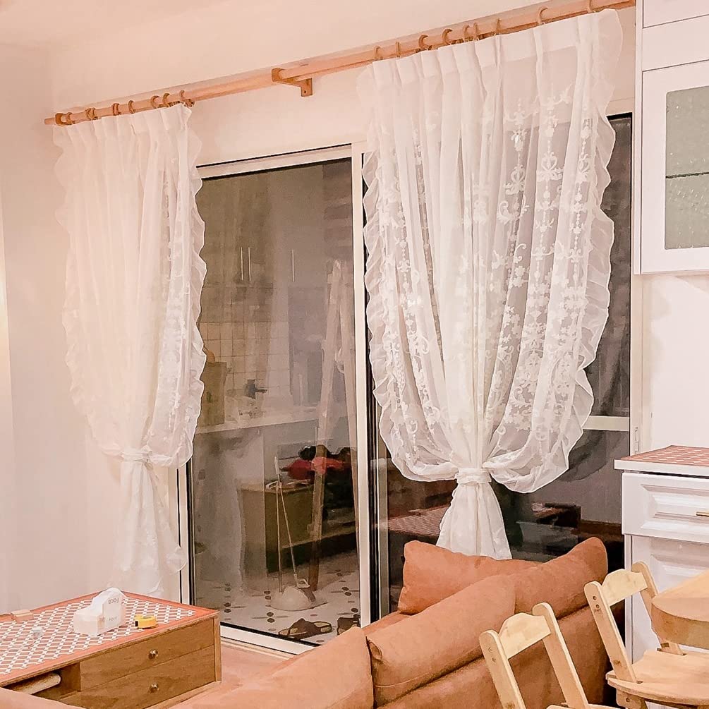 【総レース　カフェカーテン】白/クリーム　ロマンティック　レトロ　暖簾　リメイク 総レース カフェカーテン】白/クリーム ロマンティック レトロ