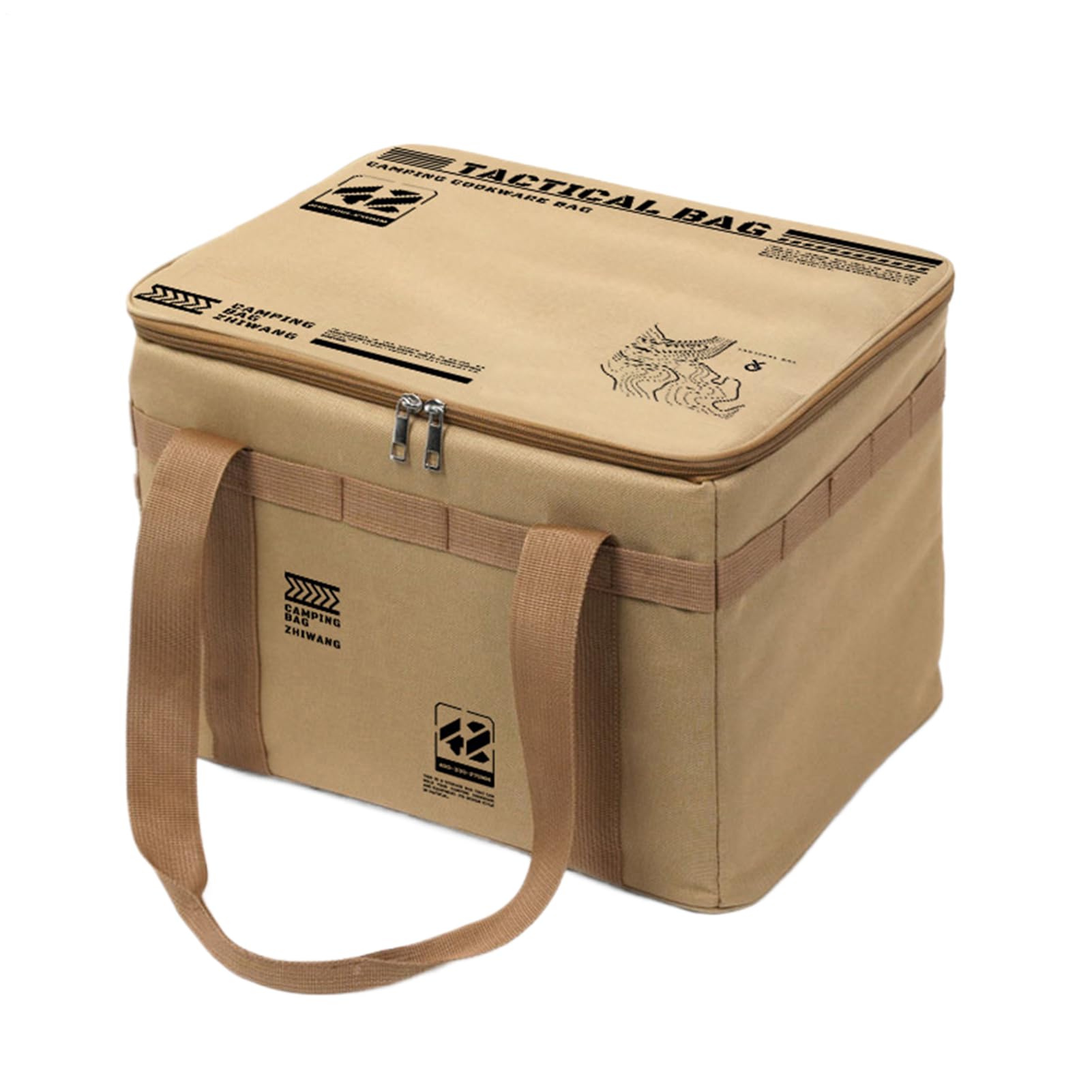 Camping Gear Bag,42L Camping Box Storage | Waterproof Foldable Heavy Duty Container with Handles, for Dorm Kitchen Grocery Gym Moving Laundry College